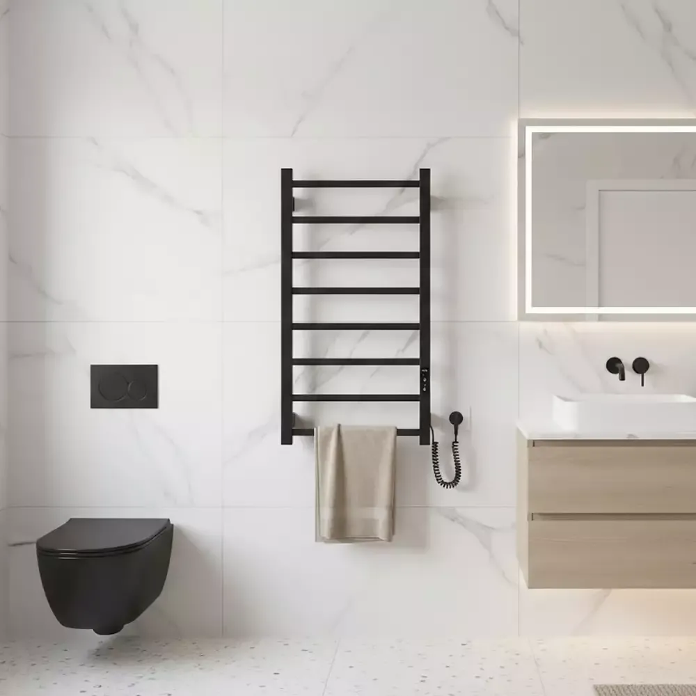 Электрический полотенцесушитель Hygge Family Leeds 770х530х85мм, черный матовый (6.1.0802.06.BM) Фото - 7
